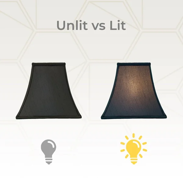 Royal Designs Square Bell Lamp Shade, Black, 7x14x11.5 - Set of 2