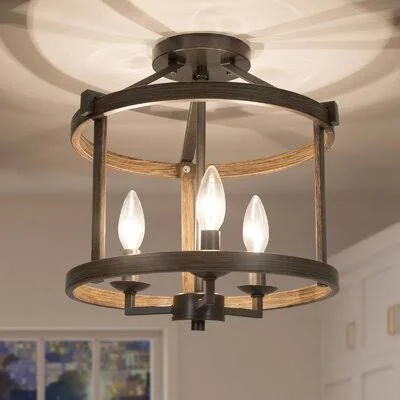 Slemp 3-Light 12.2x22 W Semi Flush Mount Gracie Oaks