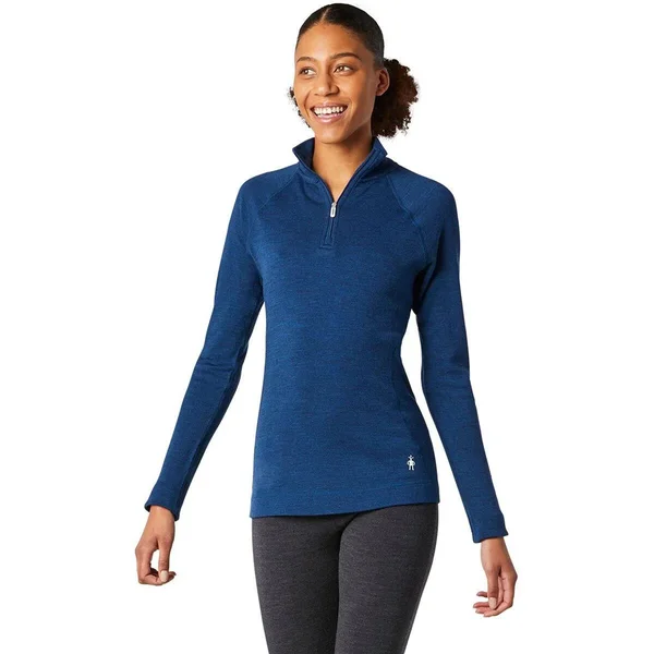Smartwool Women's Merino 250 Baselayer 1/4 Zip Alpine Blue Heather - L
