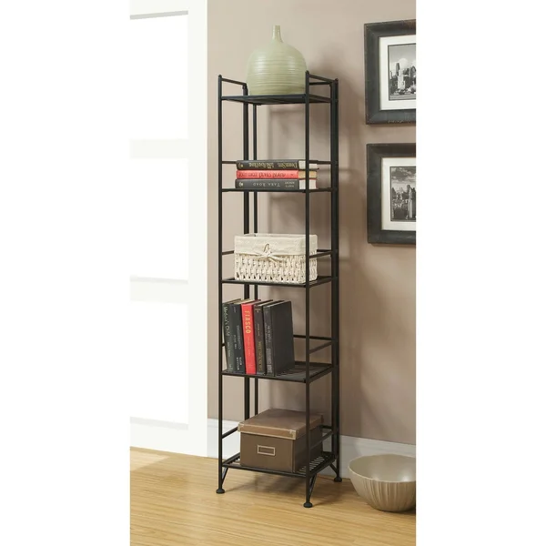 Porch & den Ferdinand 5-Tier Folding Shelf - White