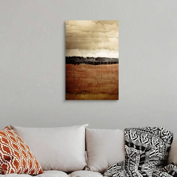 Dawn, Abstract Painting in Brown and White (acrylic Painting), Large Solid-Faced Canvas Wall Art Print, Great Big Canvas