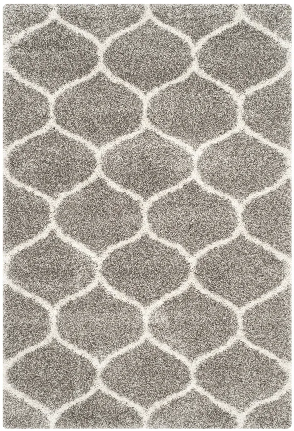 Safavieh Hudson Shag SGH280B Grey, Ivory Rug 7& x 7& Round