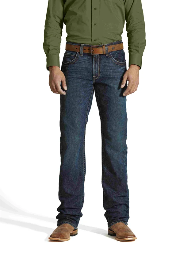 Ariat Men's Rebar M5 Slim DuraStretch Edge Stackable Straight Leg Jeans - 10016222, Ironside