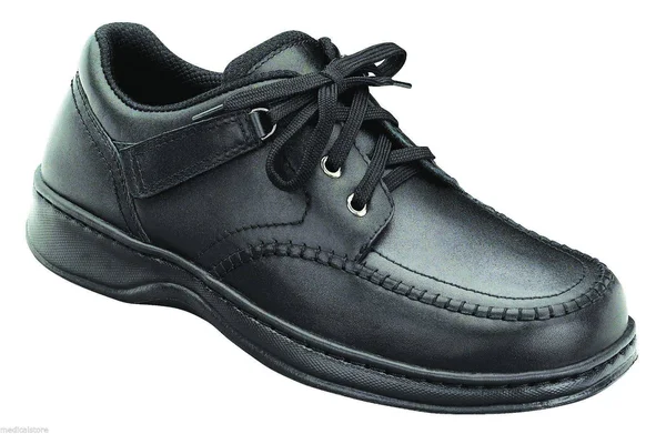 Men's Orthofeet Jackson Square Black Leather 13 M