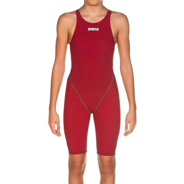 Arena Girls& Powerskin St 2.0 Open Back, Junior Deep Red 28