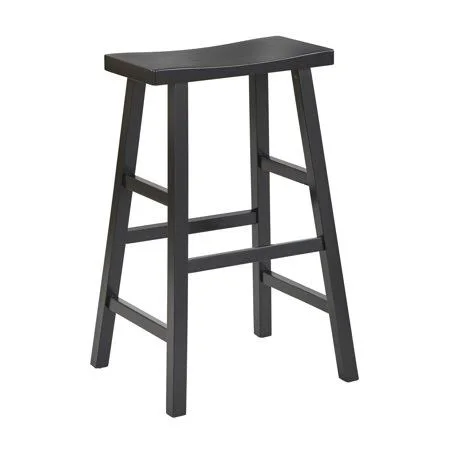 Mainstays Counter Height Saddle Bar Stool - 24 inch, Black