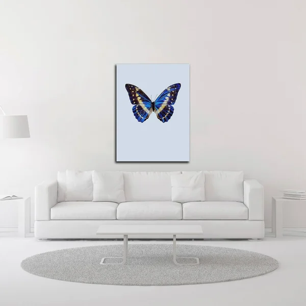 Tangletown Fine Art 24x22 x 18x22 Blue Butterfly by Incado Print on Canvas