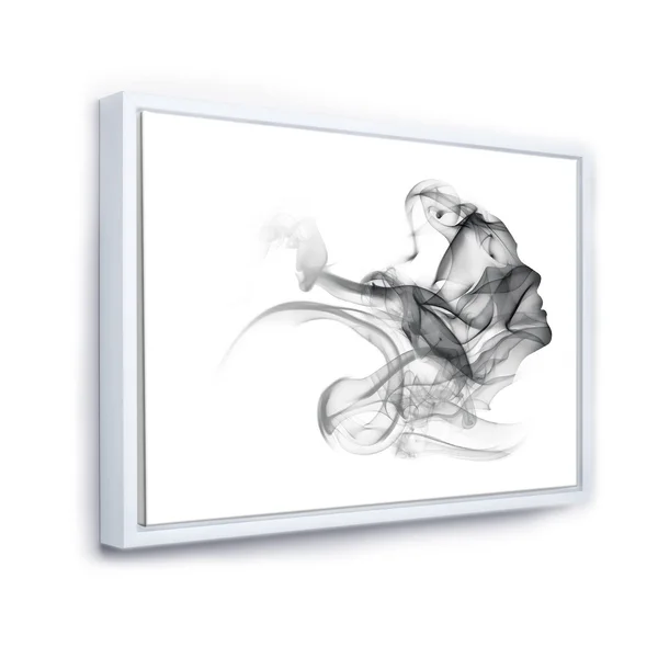 Designart & Woman and Smoke Double Exposure & Portrait Framed Canvas Art Print, Size: 46 inch x 36 inch