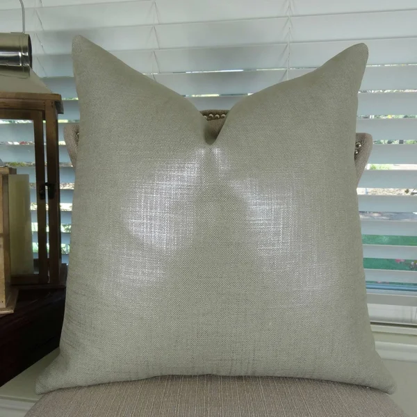 Plutus Glazed Linen Steel Handmade Throw Pillow Double Sided 20x22 x 30x22