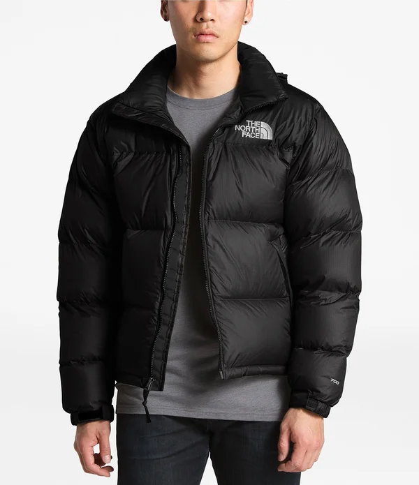 The North Face Solid Nuptse Puffer Down Jacket, Black, Large