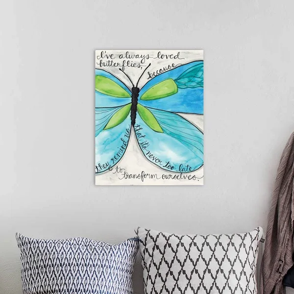 Turquoise Butterfly - Canvas Wall Art, 16x20, Great Big Canvas