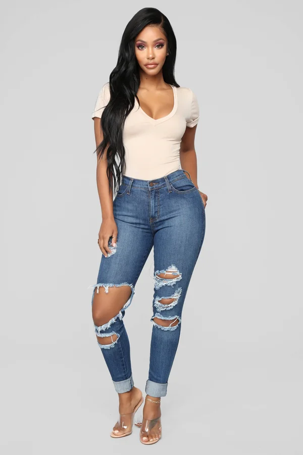 Womens Beach Bum Jeans in Medium Blue Wash Size 5 by Fashion Nova