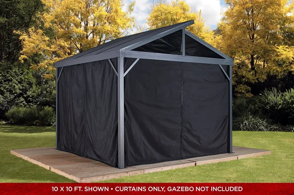 Sojag Curtains for Sanibel 8 x 8 ft Black - Gazebo Not Included