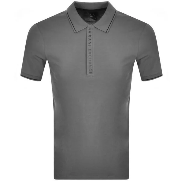 Armani Exchange Short Sleeved Polo T Shirt - Gray - Polo Shirts