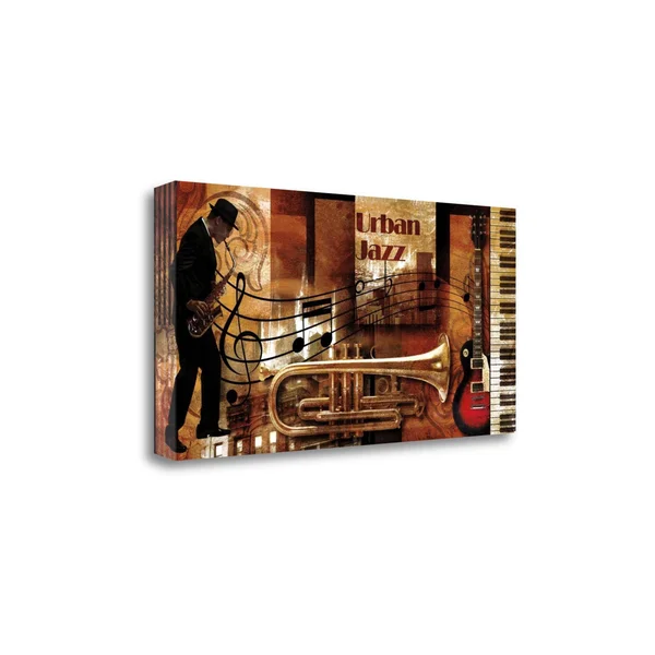 Tangletown Fine Art Urban Jazz by Paul Robert, Giclee Print on Gallery Wrap Canvas, 39x22x20x22