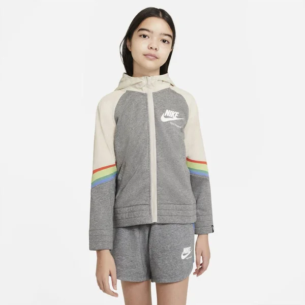 Nike Girls& Sportswear Heritage Full Zip Hoodie - L (Large)