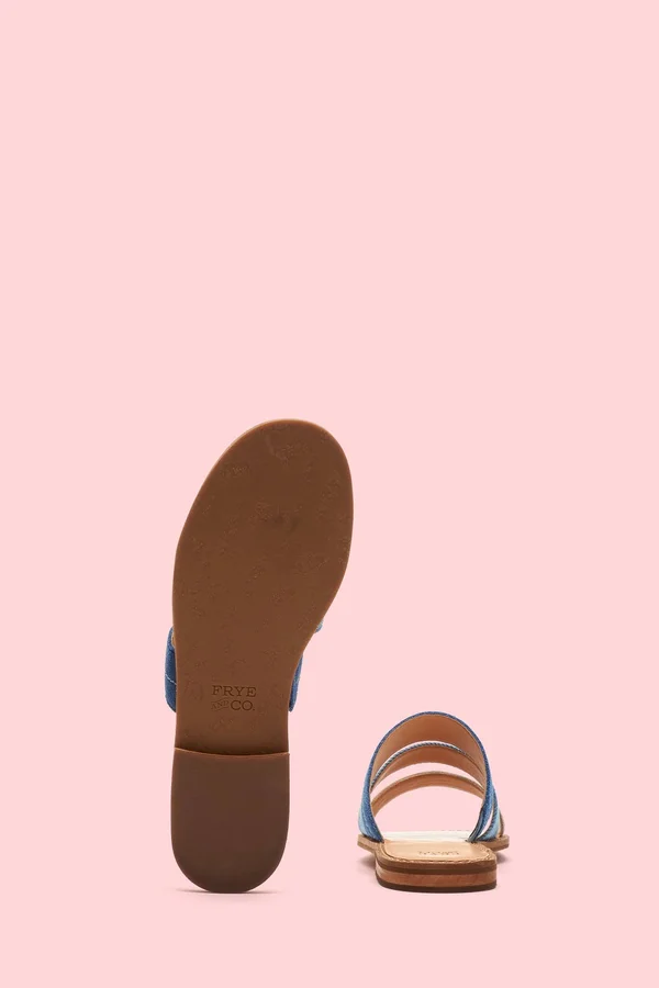 Frye, Evie 3 Band Slide, 8.5 US, Blue