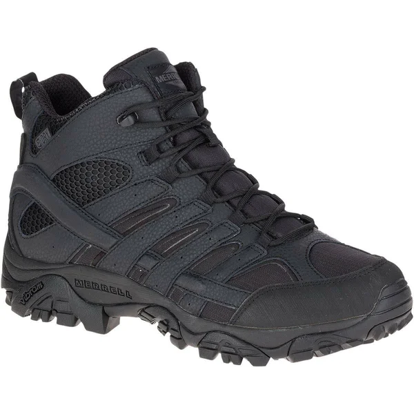 Merrell Men's Moab 2 Mid Waterproof Tactical Boots - Black