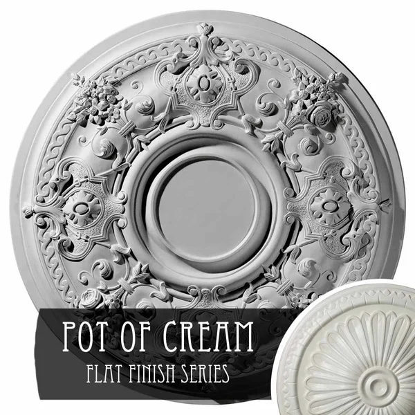 29 1/4x22OD x 2x22P Darnay Ceiling Medallion Pot of Cream Finished
