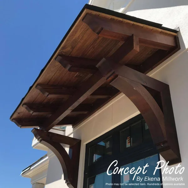 Ekena Millwork BKT04X22X22TRA01RDF Traditional Rough Sawn BRACKET - 4x22 Width x 22x22 Depth x 22x22 Height, Douglas Fir