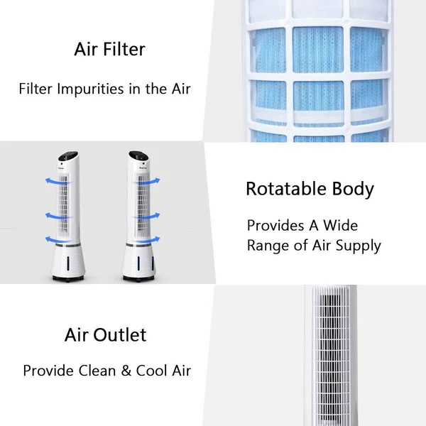 Costway Portable Air Humidify Tower Fan with Remote Control