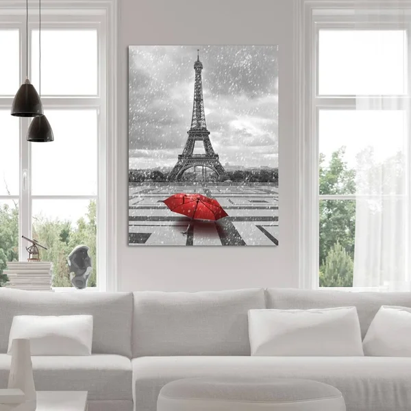 Picture Perfect International Umbrella in Paris Giclee Print Canvas Wall Art, 24 Inches x 36 Inches x 1.5 Inches