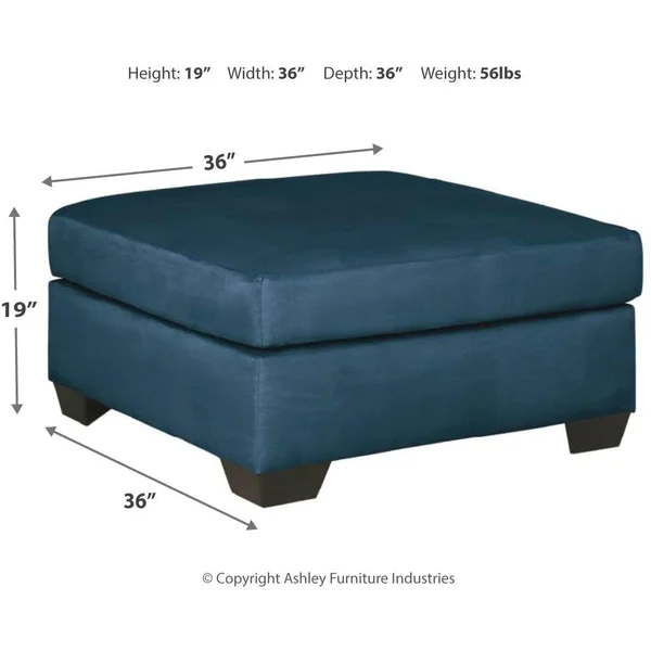 Signature Design by Ashley Darcy Oversized Accent Ottoman - Blue
