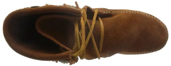 Minnetonka Women's Double Fringe Tramper Boot Brown Suede - 9