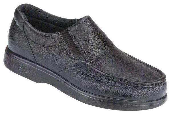 SAS Men's Side Gore Slip on Loafer - Black Smooth N - 12.5
