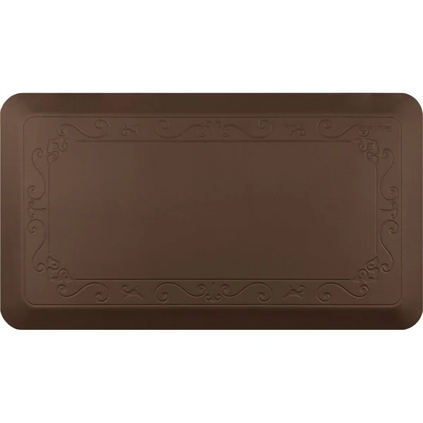 Smart Step Home Collection 72 inch by 20 inch Fleur-de-lys Mat, Tan, 72 x 20 x 5