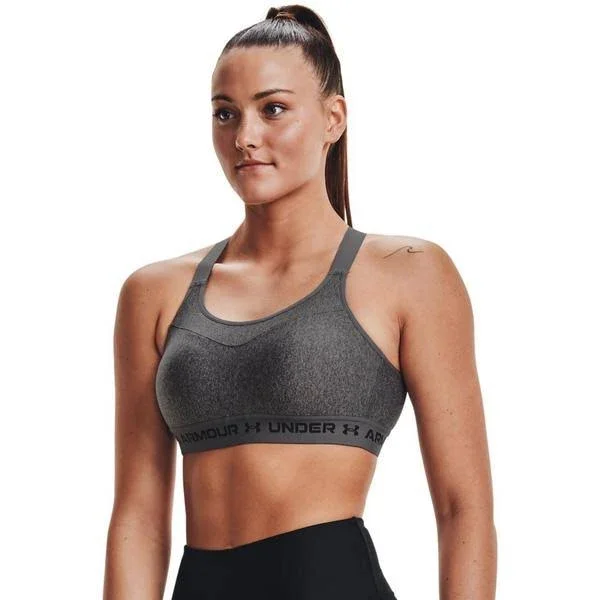 Under Armour Women's Armour High Crossback Heather Sports Bra Grey