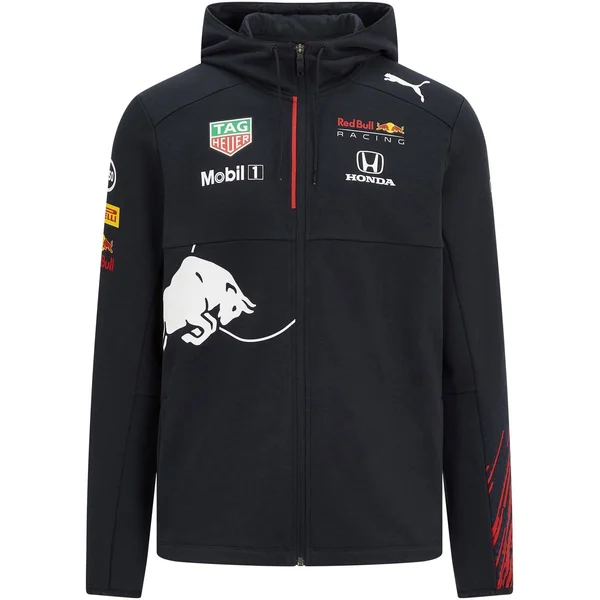 Red Bull Racing F1 Kids 2021 Team Hooded Sweatshirt Jacket- Youth Navy