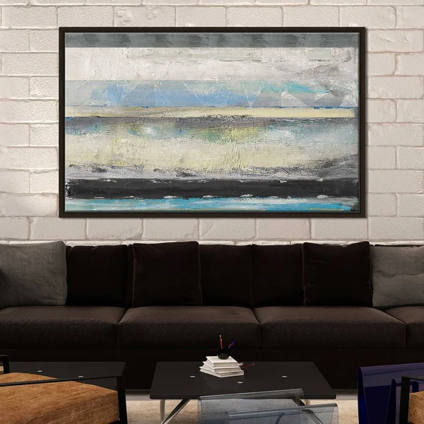 Stratis II by Tava Studios Print on Canvas in Floating Frame - Gray - 31.5x22 H x 51.5x22 W x 2x22 D