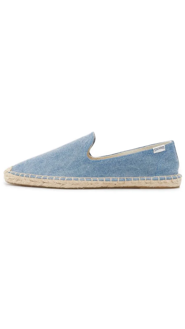 Soludos Men's Canvas Smoking Slipper Blue - 8.5