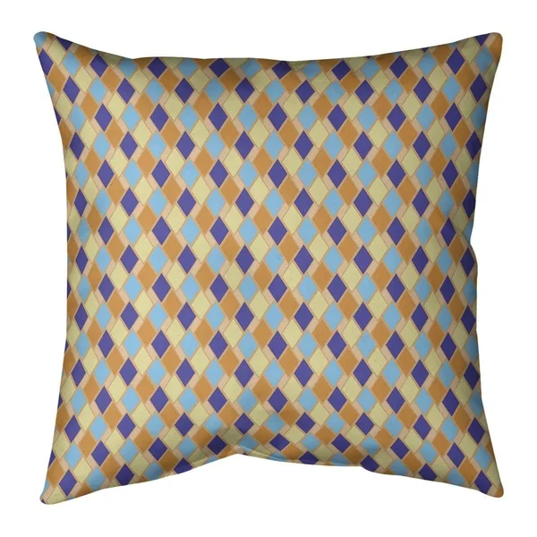 Retro Diamonds Indoor/Outdoor Pillow - 20 x 20 - Blue Multicolor - UV Resistant