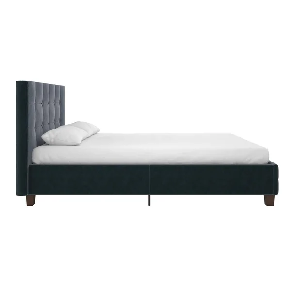 DHP Rose Upholstered Bed, Blue Velvet, Queen