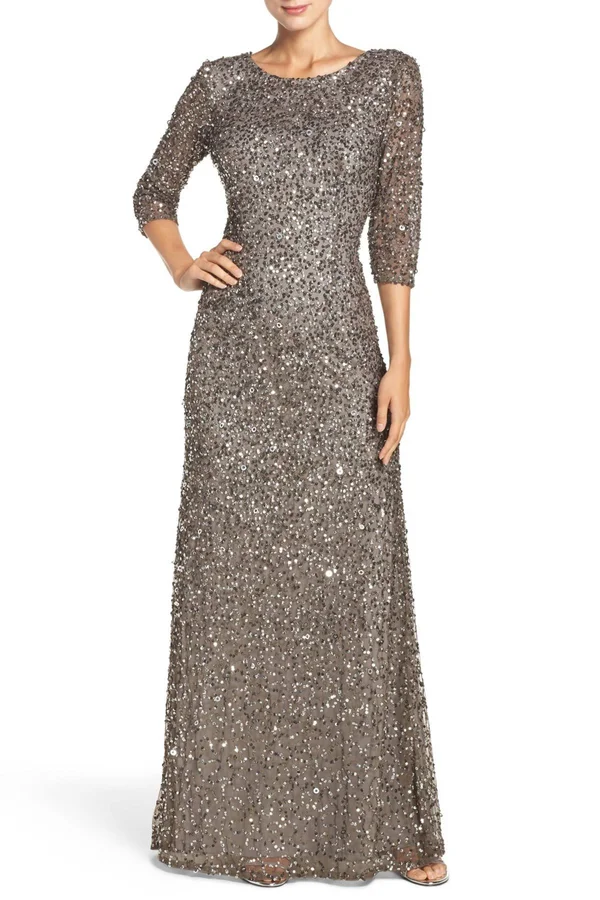 Adrianna Papell Sequin Mesh Gown