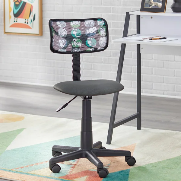 TMS Focus Kids Metal Frame Desk and Chair Set, Multiple Colors, Black