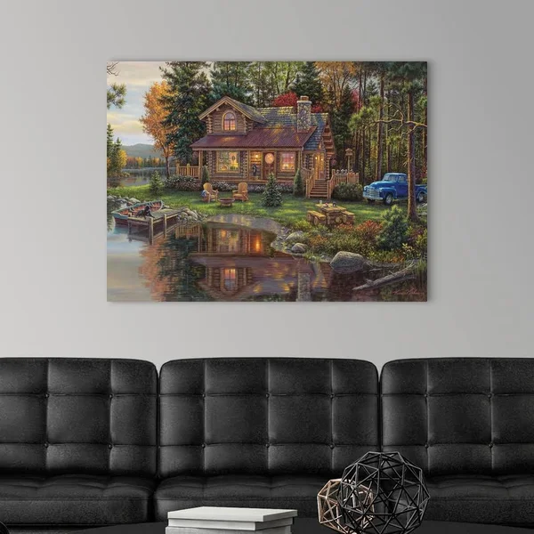 Peace Like A River Cabin - Canvas Wall Art, 40x30, Great Big Canvas