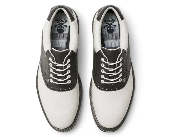 G/FORE Men's Saddle Gallivanter Golf Shoes - White/Grey, 12.5