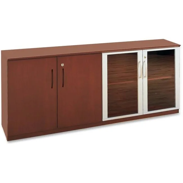 Mayline Doors for Veneer Low Wall Cabinet 36W x 29-1/2h Sierra Cherry/Glass 4/Set