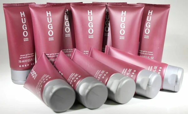12 Pieces Hugo Boss Deep Red 2.5/2.6oz. Shower Gel for Women & Unbox