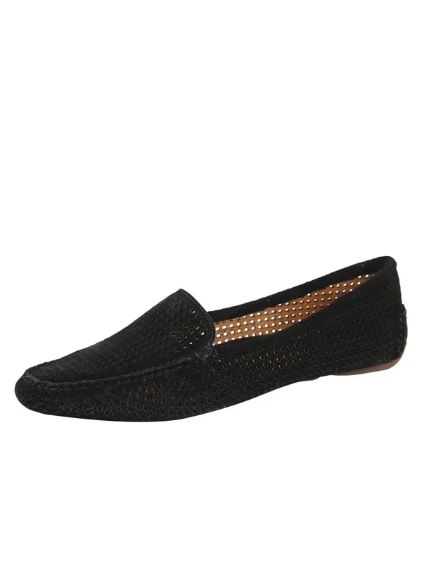 Patricia Green Barrie Driving Moccasin Black Suede, 9