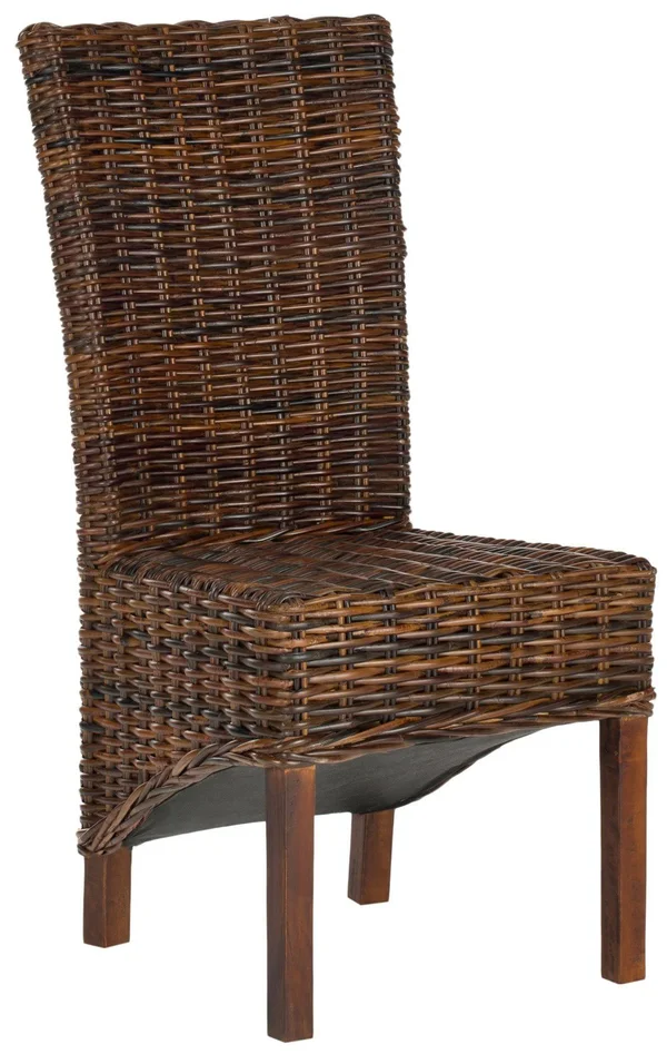Safavieh Ridge Dark Brown 18x22 Rattan Side Chair - Set of 2