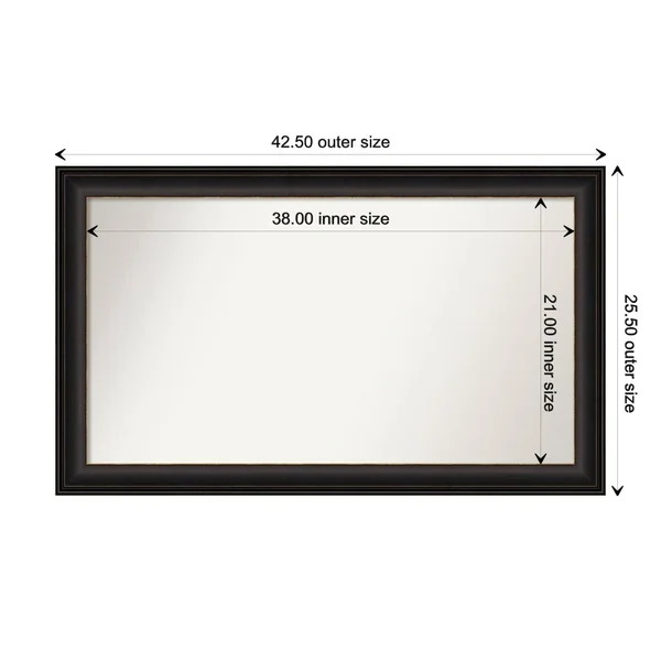 Amanti Art Medium Rectangle Espresso Brown Classic Mirror (25.5 in. H x 34.5 in. W)