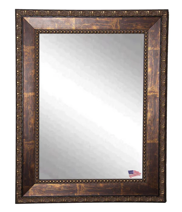 Traditional Square Copper Bronze Accent Mirror Size: 32x22 H x 52x22 W