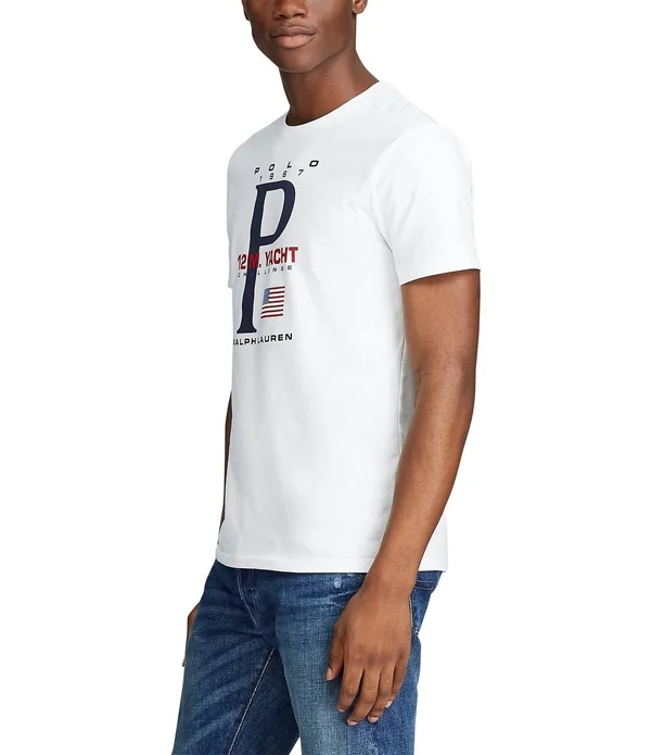 Polo Ralph Lauren Men's Big & Tall Custom Slim Graphic T-Shirt - White