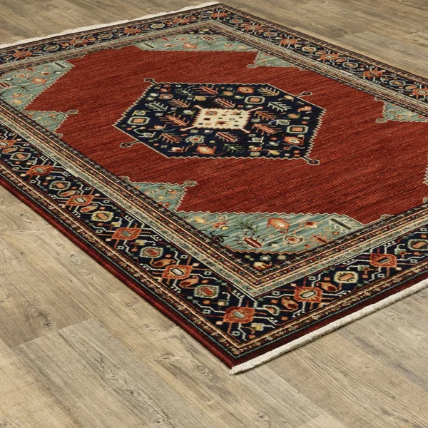 Oriental Weavers Lilihan 5503M Red Blue Area Rug 2' x 6'