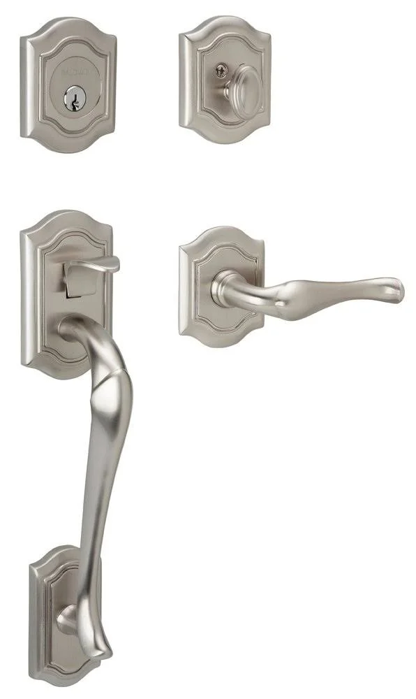 Baldwin 85327150LENT Bethpage Sectional Tubular Left Handed Single Cylinder Handleset Satin Nickel