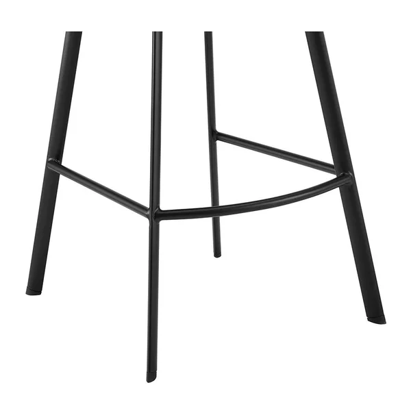 Armen Living Brigden Gray Faux Leather and Black Metal Swivel 30x22 Bar Stool